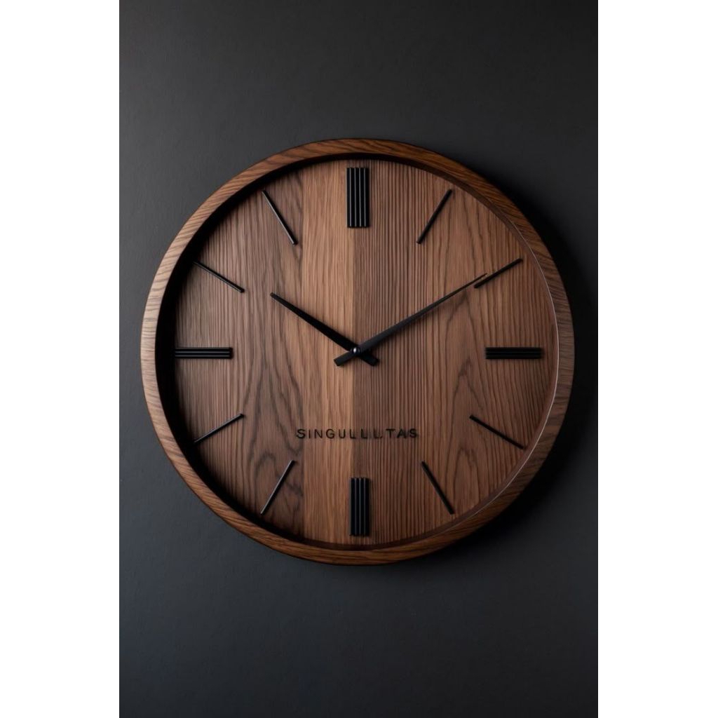 jam dinding clasik berbahan kayu jati belanda