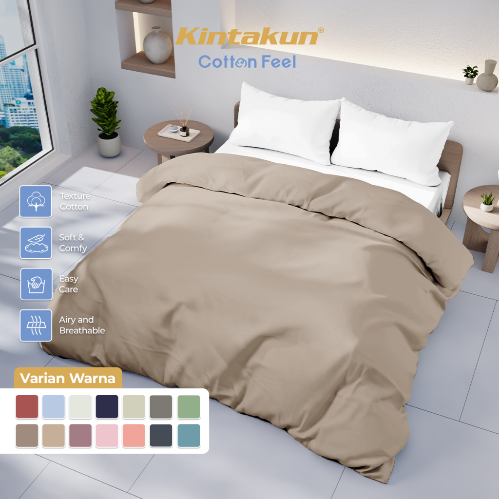 Kintakun Cotton Feel Bedcover Only Polos Pastel Tinggi 30 cm Multivarian
