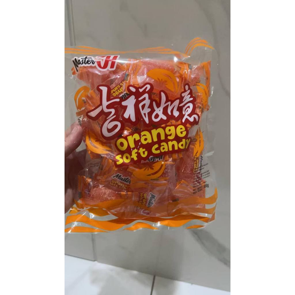 Master JH Orange Soft Candy 500g Permen Lunak Rasa Jeruk Permen Lunak Bentuk Jeruk