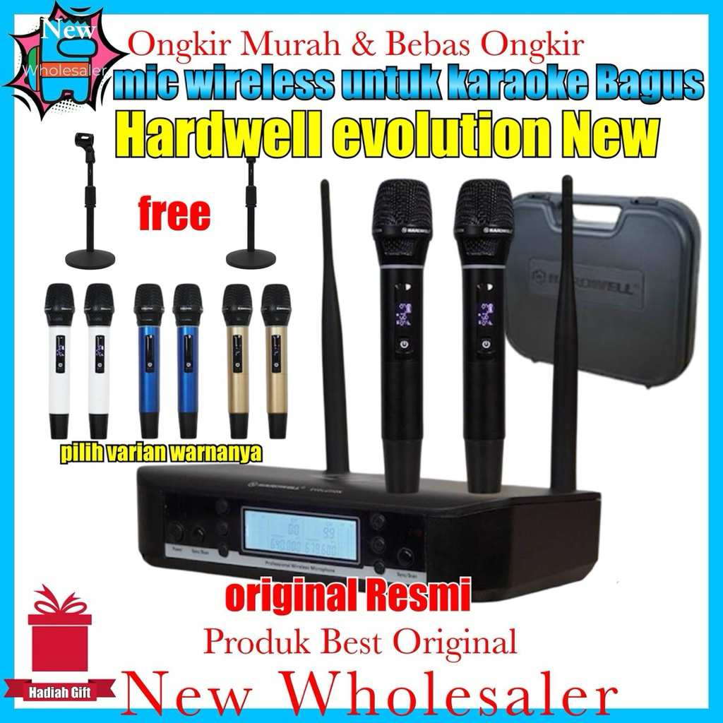 Mic Wireless Hardwell Evolution New Untuk karaoke Suara bagus original