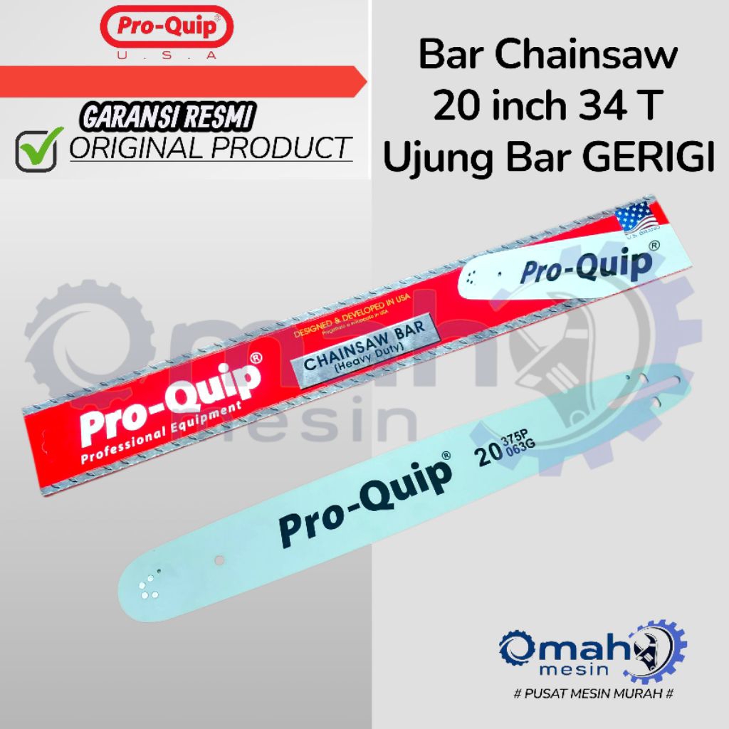 Bar Senso 20 Inch 34 Mata Baja / Bar Chainsaw Mini 20 Inch 34 Mata Baja Merk PRO-QUIP ORIGINAL