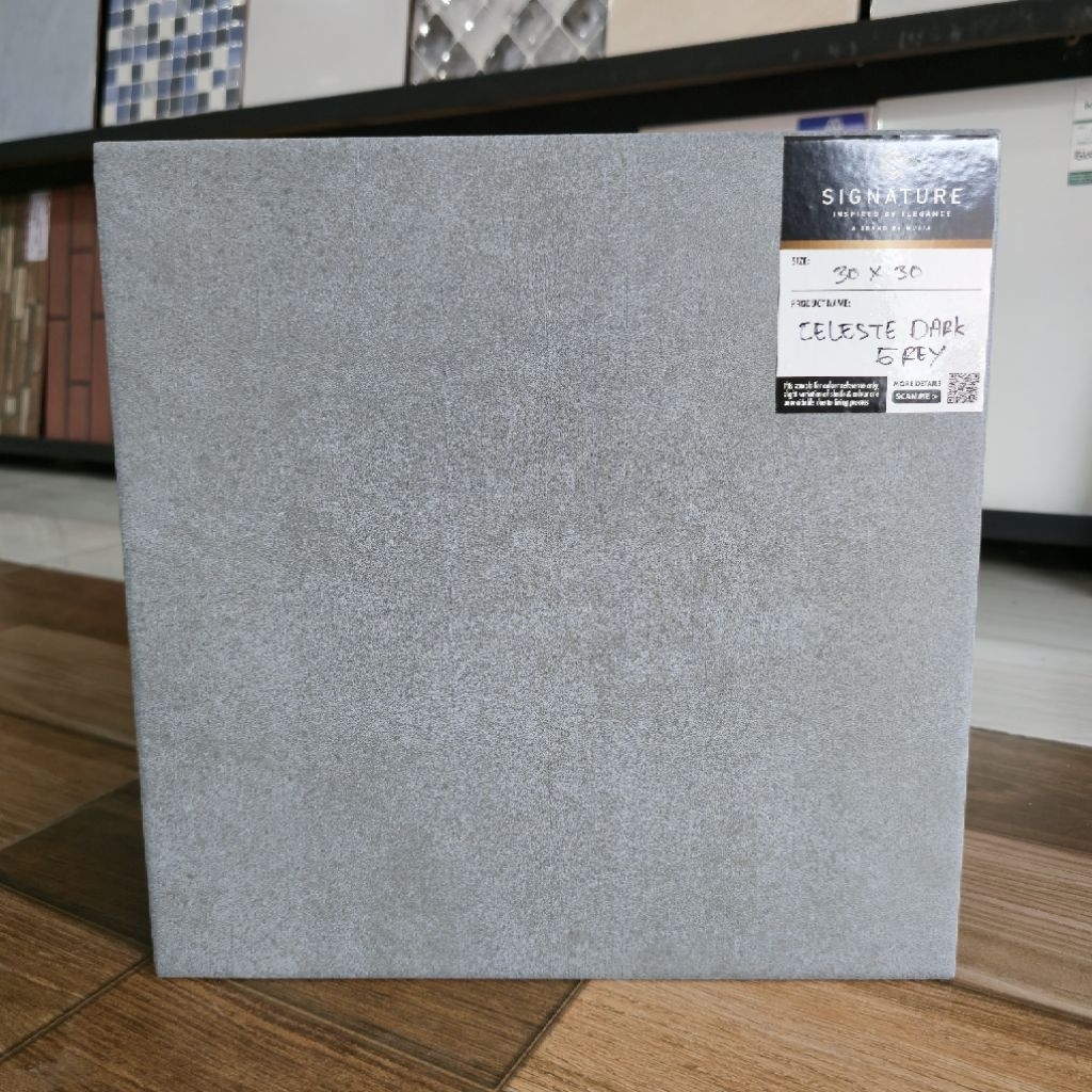 Keramik Lantai Abu Semen Matt Mulia Signature 30x30 CELESTE DARK GREY