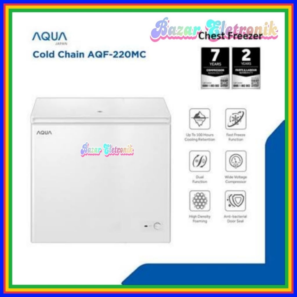 CHEST FREEZER AQUA AQF 220MC / FREEZER BOX AQUA 200 LITER AQF 220MC / AQUA AQF-220MC 200 LITER