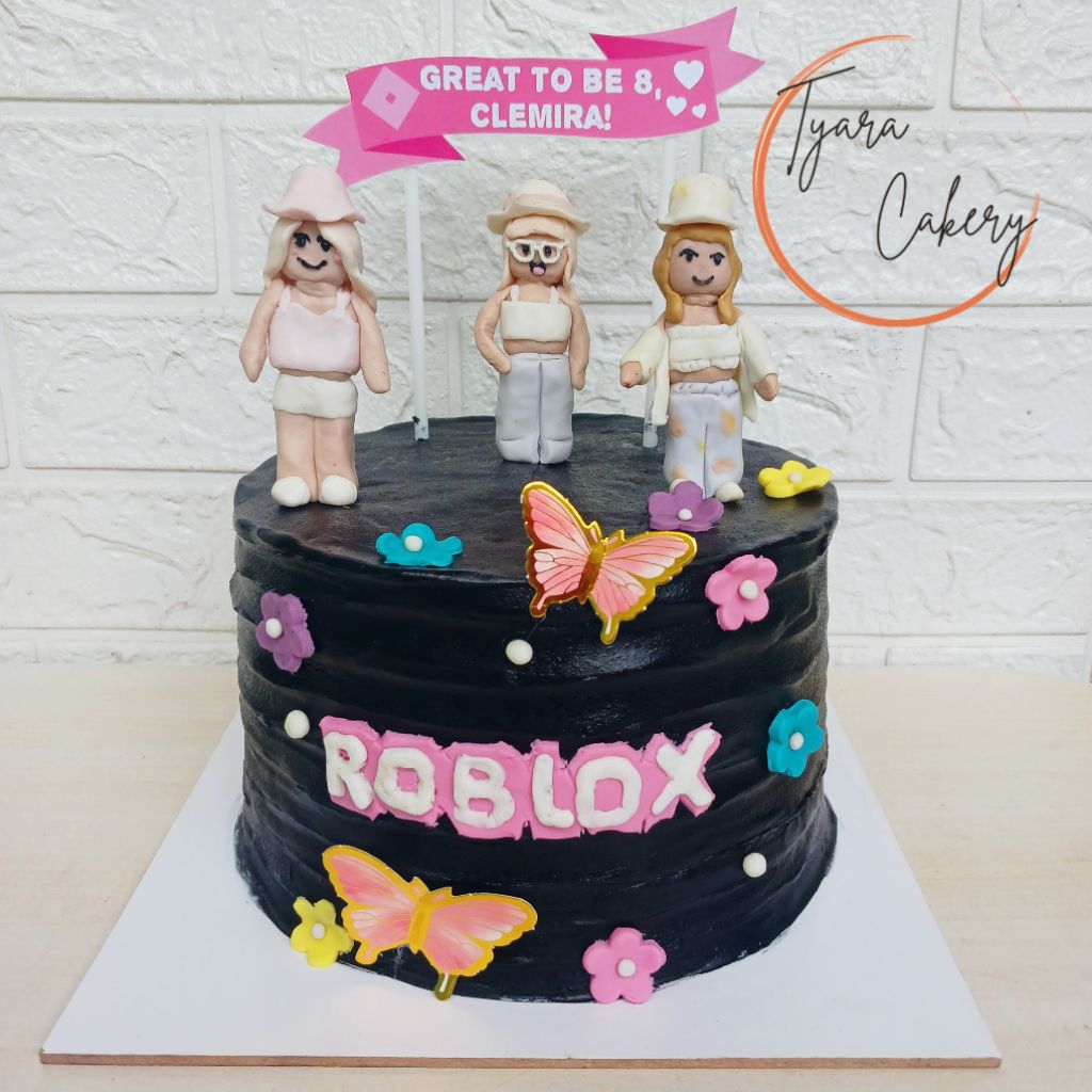 Custom Fondant Cake | Kue Ultah Tema Roblox Perempuan | Custom Cake Bandung