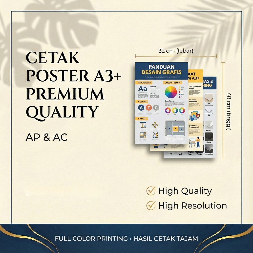 Cetak 2 Sisi Poster Ukuran A3
