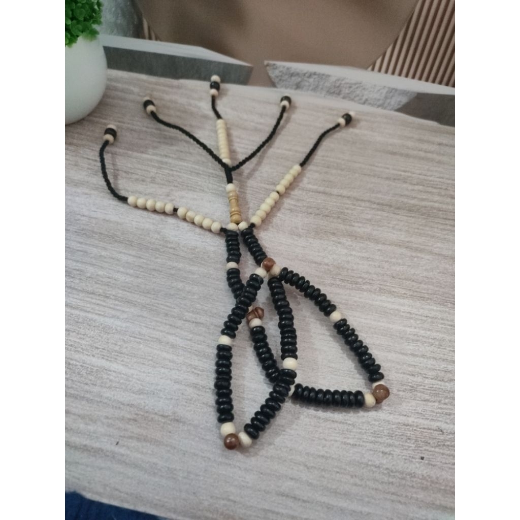 Tasbih Tijani/Nasahbandi Bahan Tempurung Kelapa dan Kayu Kopi