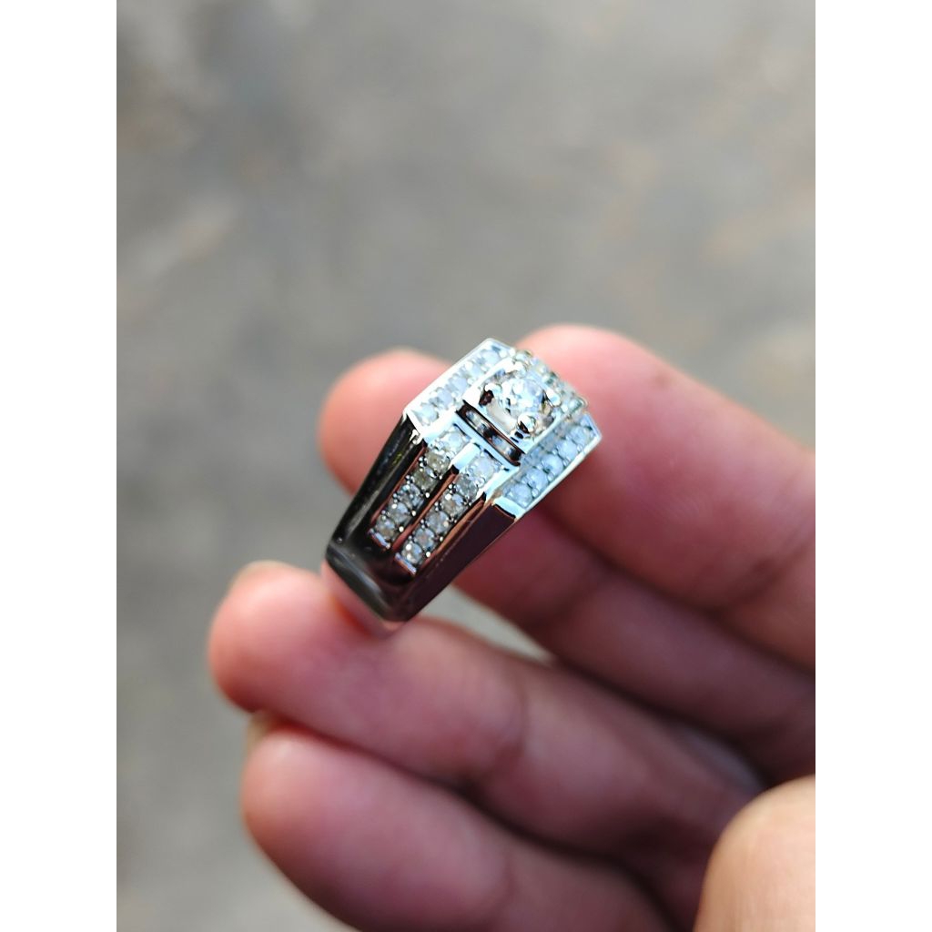 cincin pria mata tngh berlian Banjar asli model unik simple lucu
