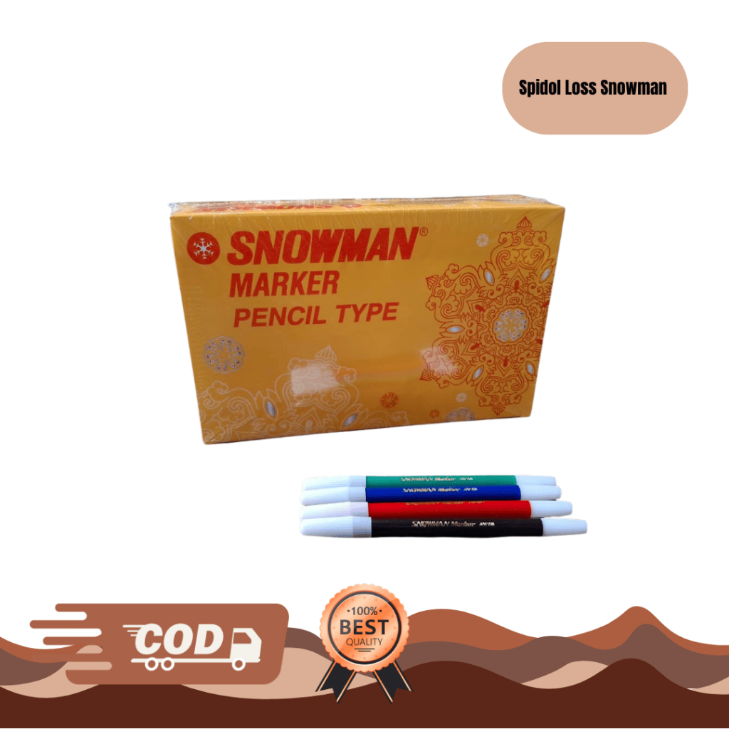 1 lusin Spidol Snowman Kecil/ Spidol Kecil/ Spidol Loss/ Spidol Snowman Kecil