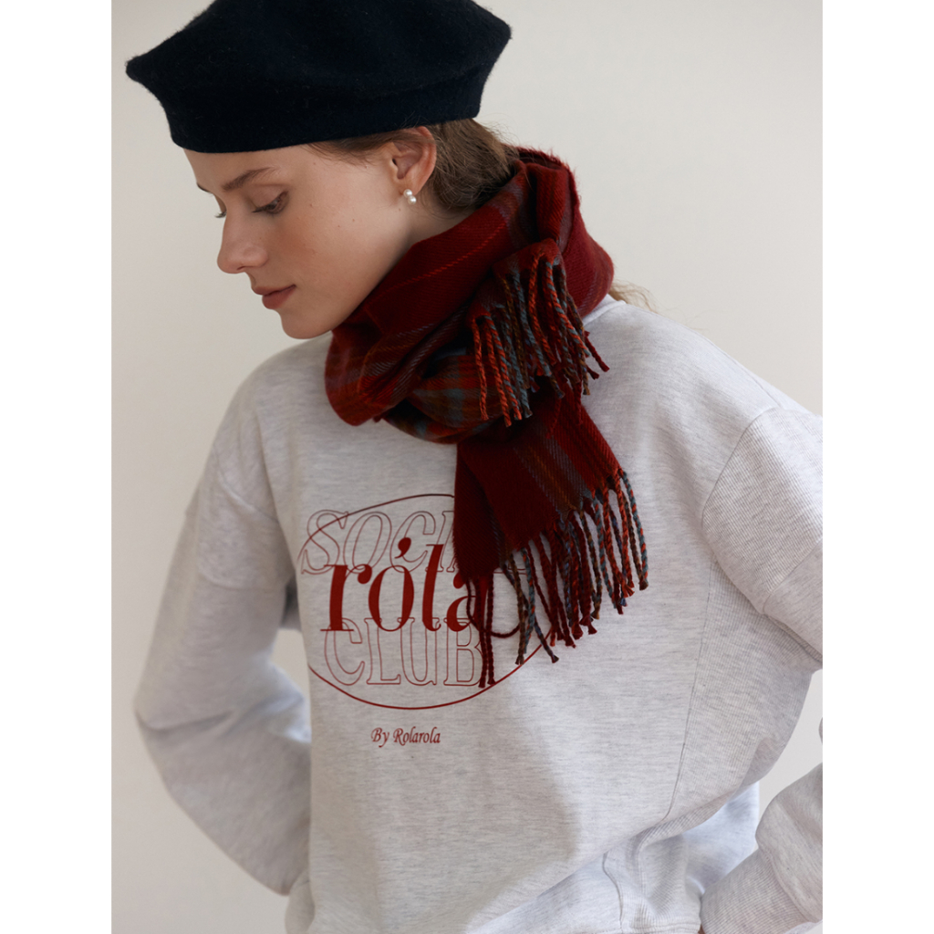 Rolarola OUTLINE LOGO SWEATSHIRT MELANGE GRAY
