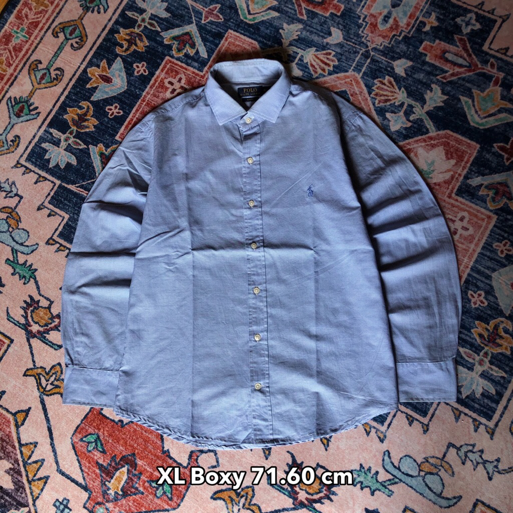 Polo ralph lauren kemeja katun pria boxy