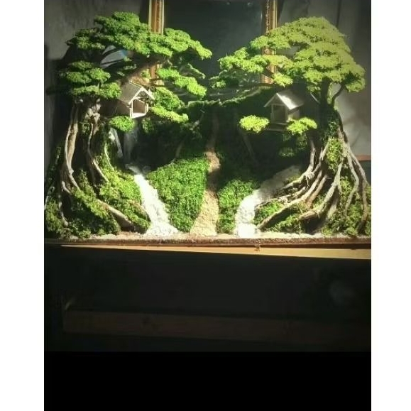 hardscape jungle p 40 cm plus rumah pohon siap pakai