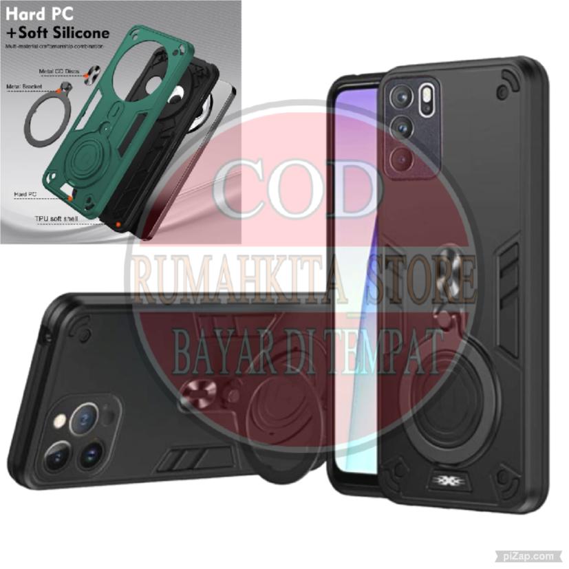 CASING HP UNTUK OPPO RENO 6 4G SOFTCASE ROBOT STANDING HIT RING DENGAN PELINDUNG CAMERA TERBARU