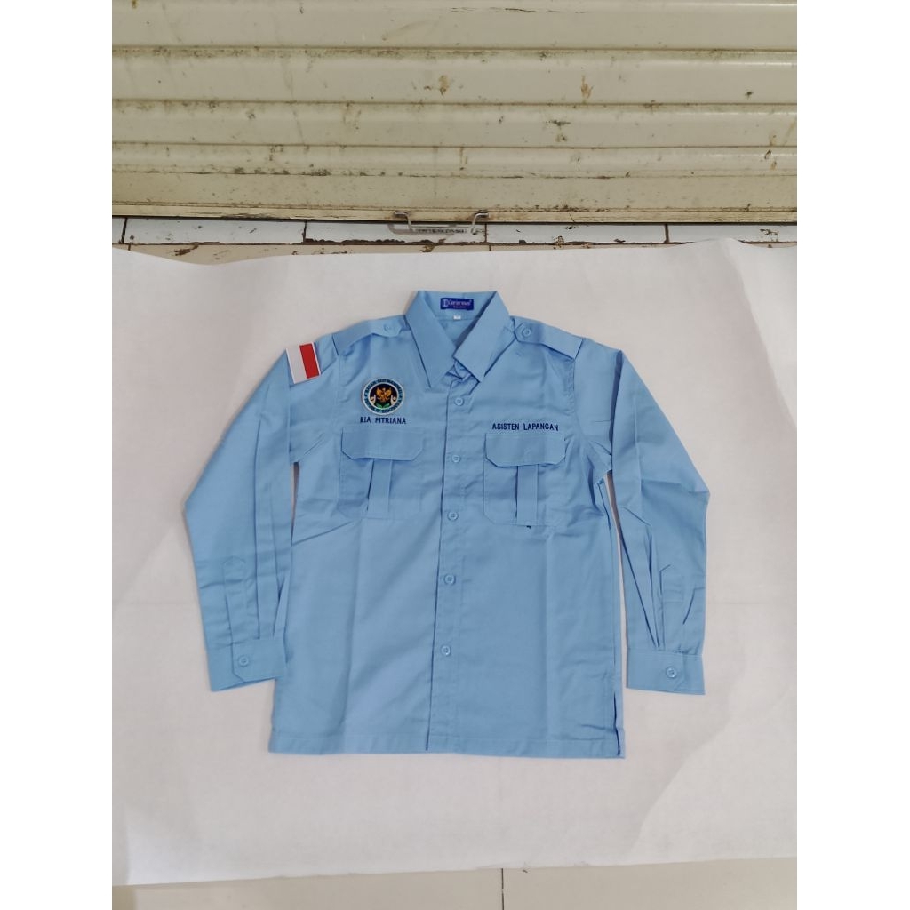 kemeja bgn baju pdh sppg krem panjang bordir custome