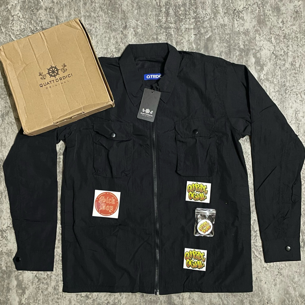 Jaket / Jacket Full Sett Overshirt Quattordici Nylon Black