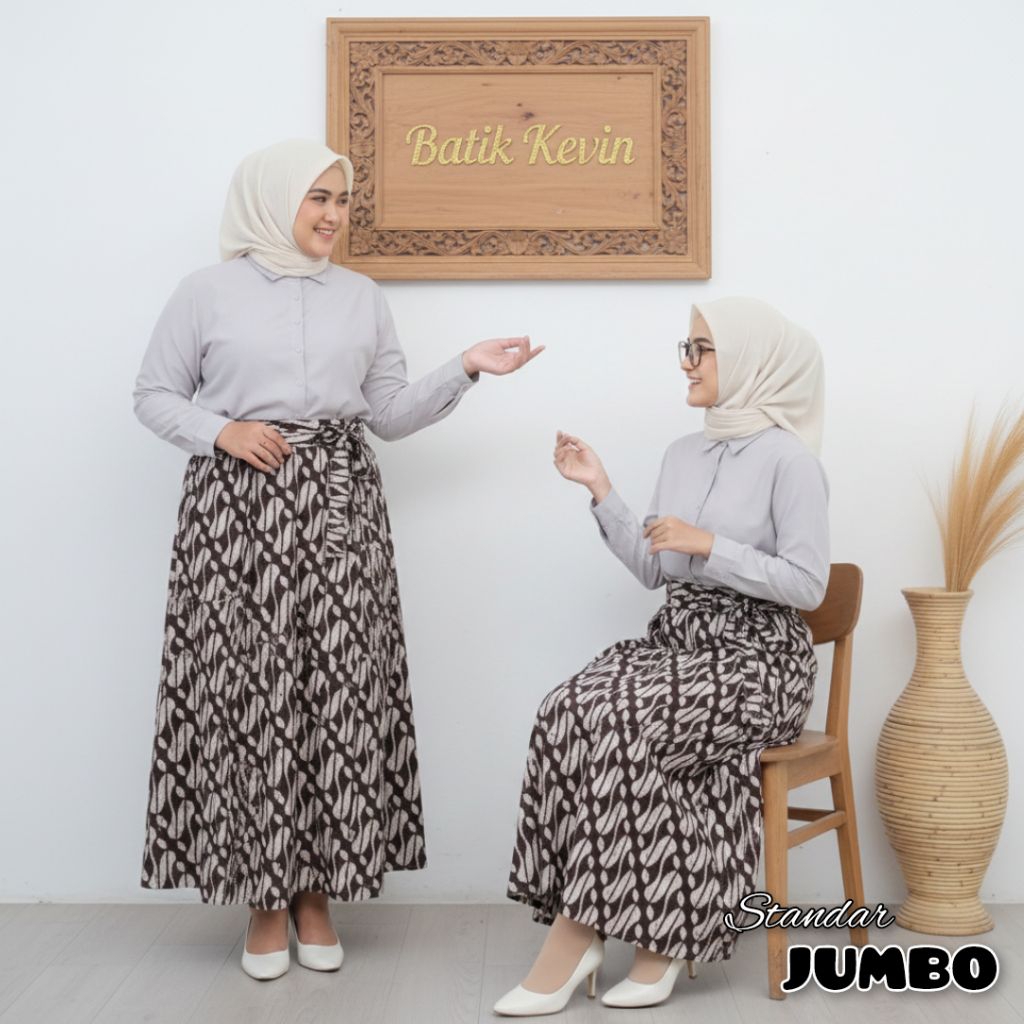 BATIK KEVIN - SENO GEDE - ROK BATIK SEMI PAYUNG - BAHAN KATUN AAA PRIMISHIMA UNGGUL JAYA ROK ALUSAN 
