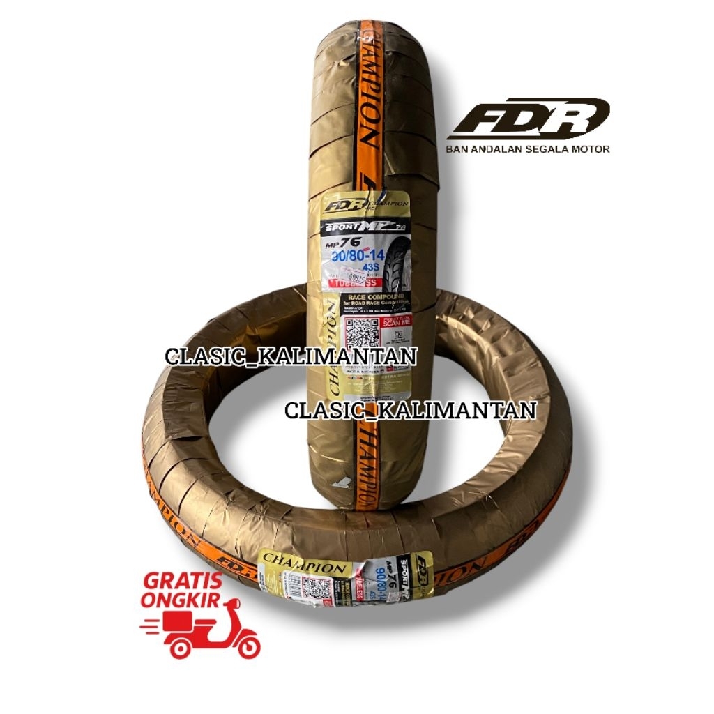 BAN MOTOR MATIC  RACE COMPOUND // FDR SPORT MP76 90/80 RING 14 TUBLEES FDR MP 76 UK 90/80 TUBLEES