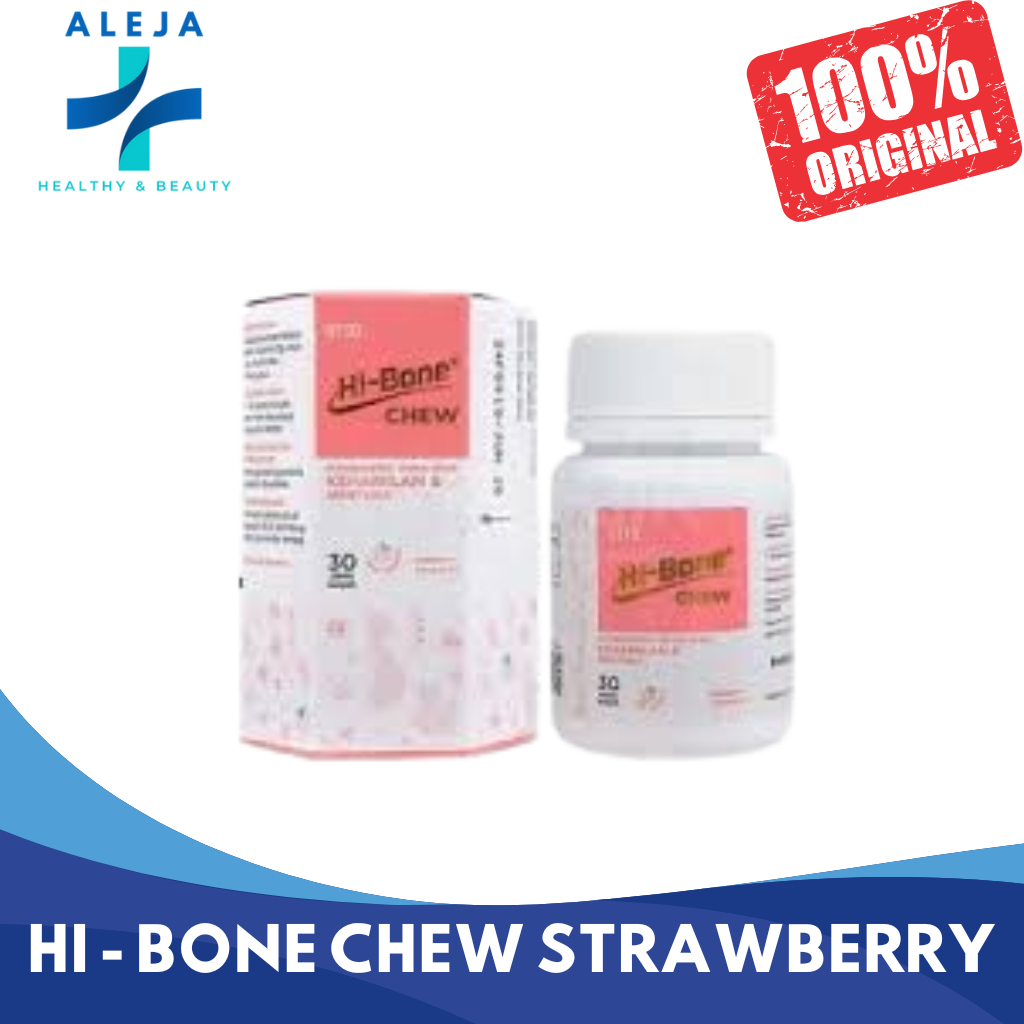 Hi - Bone Active Chew Rasa Strawberry | Supplemen untuk Memenuhi Kalsium pada Ibu Hamil dan Dewasa