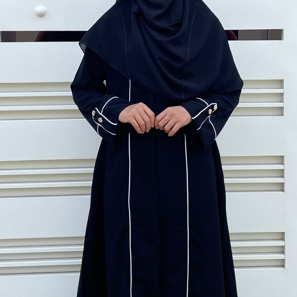 Abaya Hitam Lis Nancy Gamis Syari Wanita Simple Elegan