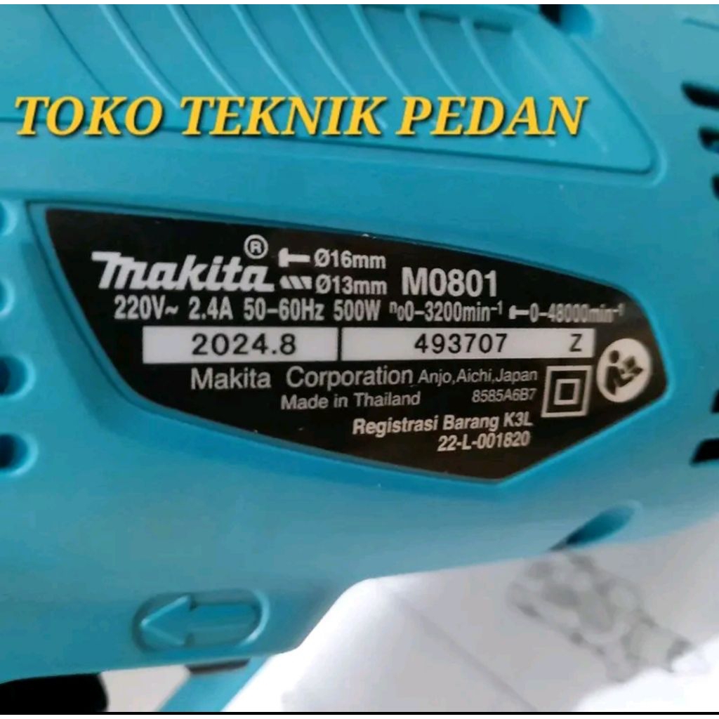 Mesin Bor Besi Beton Tembok Tangan Makita 13mm M0801B