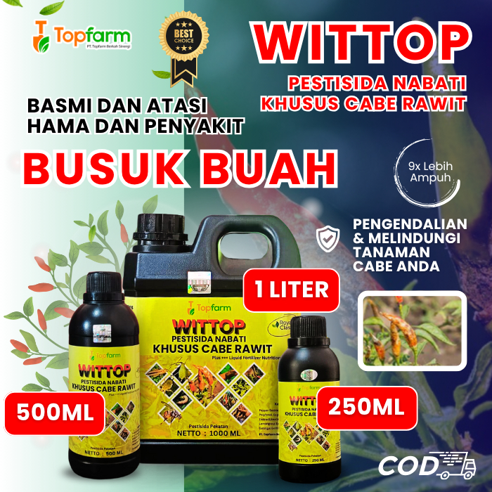 Obat Cabe Topfarm / Obat Cabe Busuk Sebelum Matang / Obat Cabe Buah Busuk Kering / Obat Cabe Rawit B