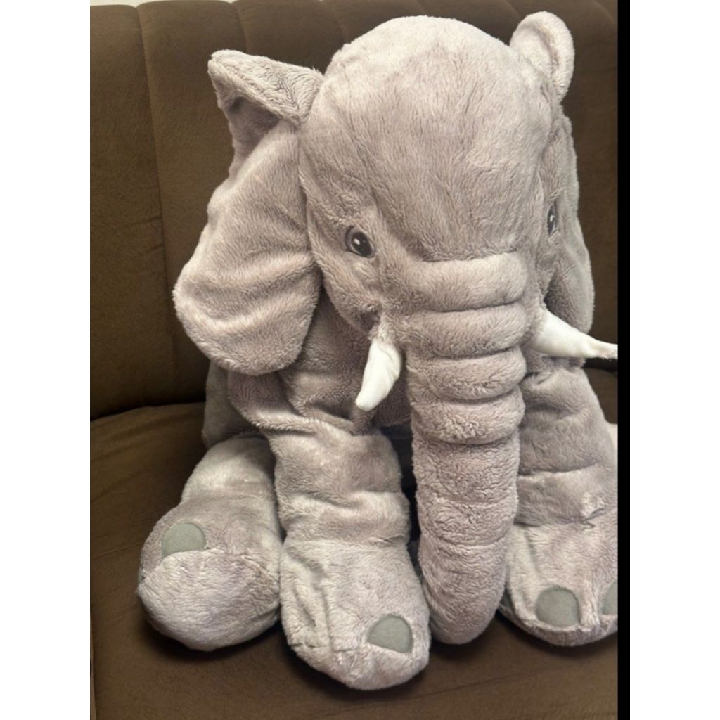 Boneka gajah besar abu abu 60cm jumbo size elephant
