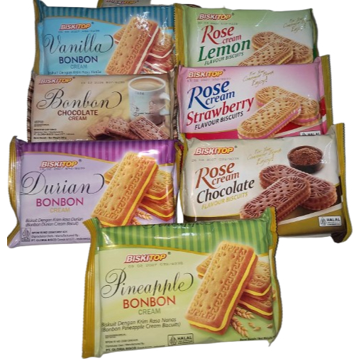 BISKITOP ROSE CREAM 220GR / BONBON CREAM 200GR  / BISKUIT CREAM