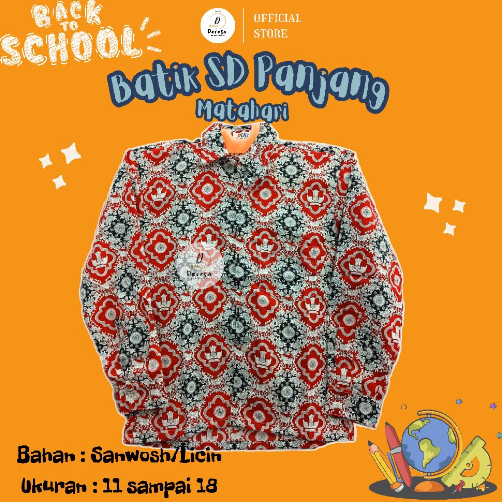 Seragam Sekolah Batik SD Lengan Panjang DERESA