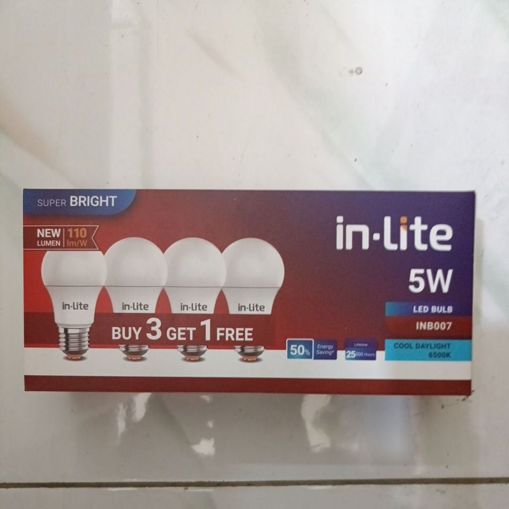 lampu inlite 5 watt isi 4 pcs