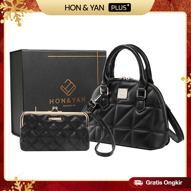 HONYAN PLUS Tas Wanita Loran Gift Set Tas Selempang Wanita Slingbag Wanita Gift Set 2 In 1 Premium