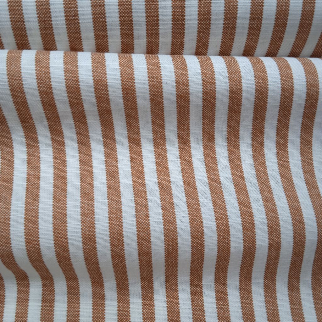 BAHAN KAIN LINEN PREMIUM IMPORT SALUR COKLAT