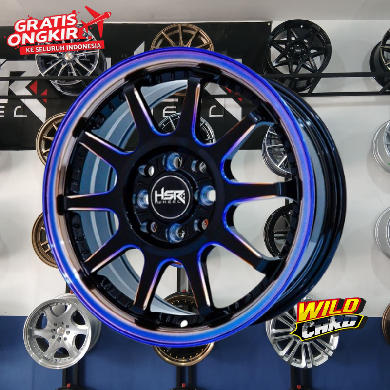 Velg HSR GYMKANA BOROKO R15 Lebar 6.5 Rainbow untuk Calya Sirion Agya AVANZA dll