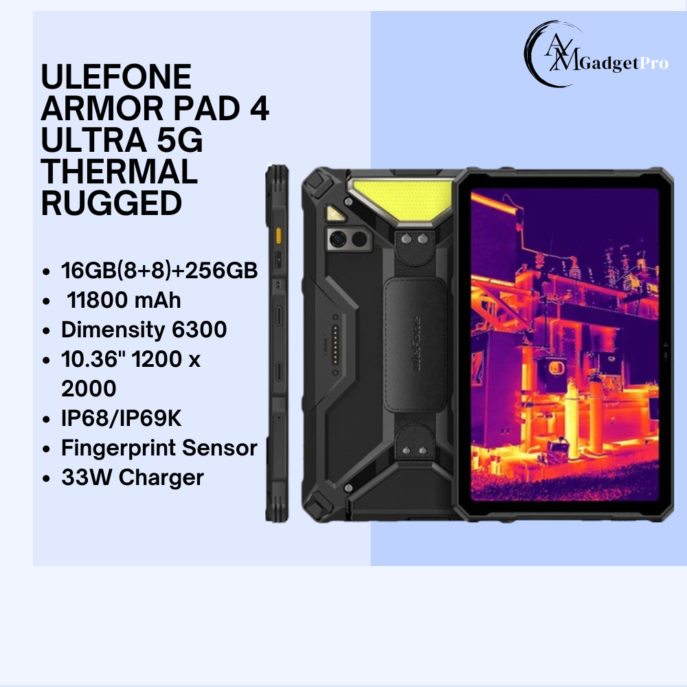 ULEFONE ARMOR PAD 4 ULTRA THERMAL 5G 16GB+256GB Dimensity 6300 11800mAh NFC Rugged Tablet