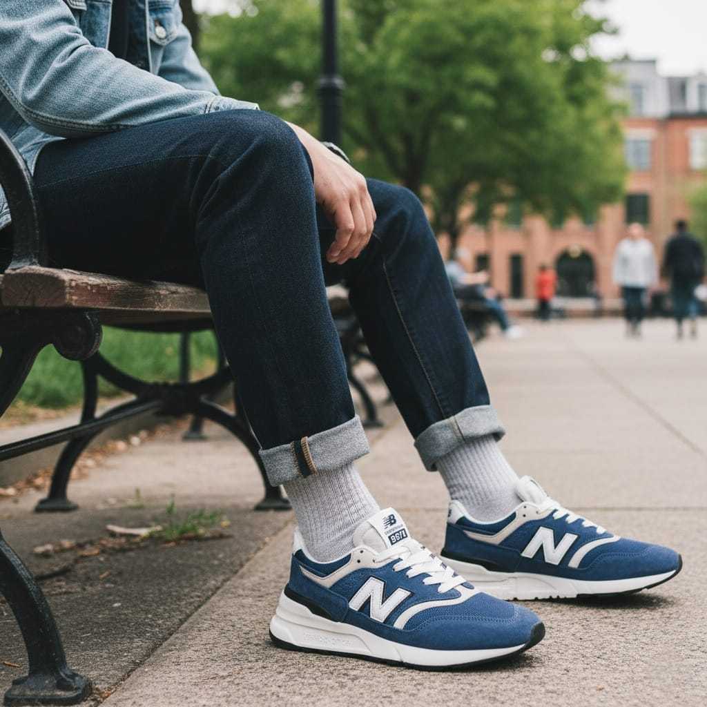 Sepatu Pria NB 997R Sneakers in Blue Original