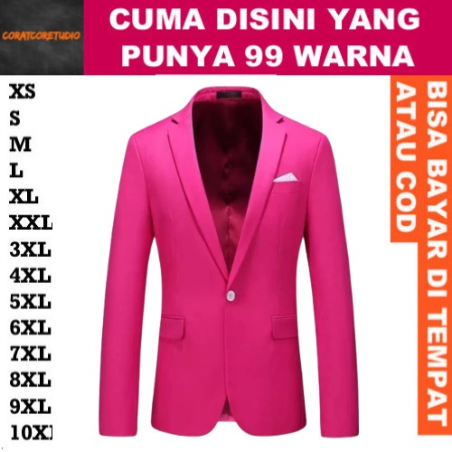 99 WARNA JAS NIKAH UKURAN JUMBO Blazer Celana  JAS PINK SIZE JUMBO / JAS PRIA UKURAN BESAR / Merah M