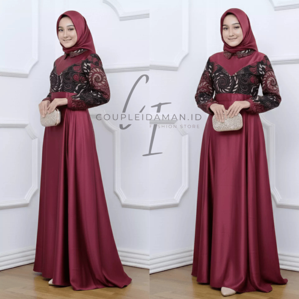 Gamis Batik Wanita Dress Kondangan Batik Gamis Lebaran Batik Baju Wanita Gamis Batik