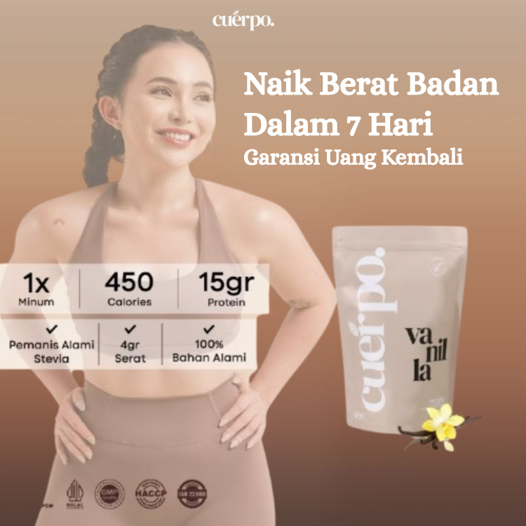 Cuerpo Vanilla Susu Protein Tinggi Kalori
