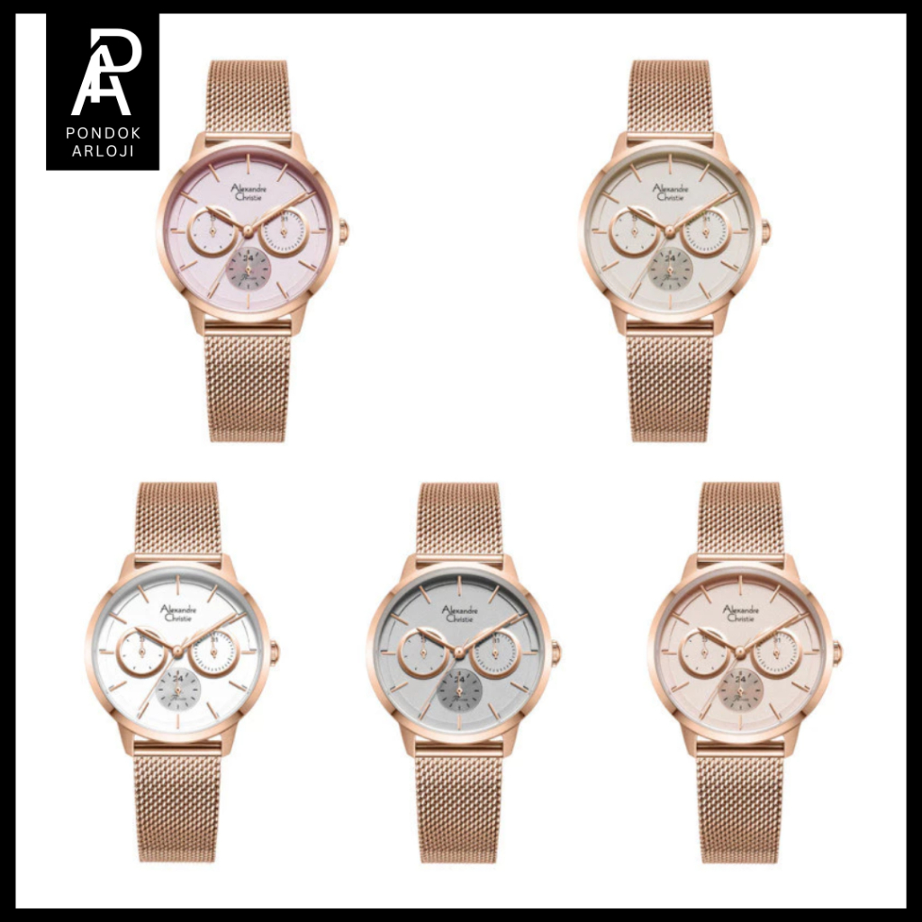 ORIGINAL Jam Tangan Wanita Alexandre Christie AC 2682 Rantai Pasir Garansi Resmi 1 Tahun