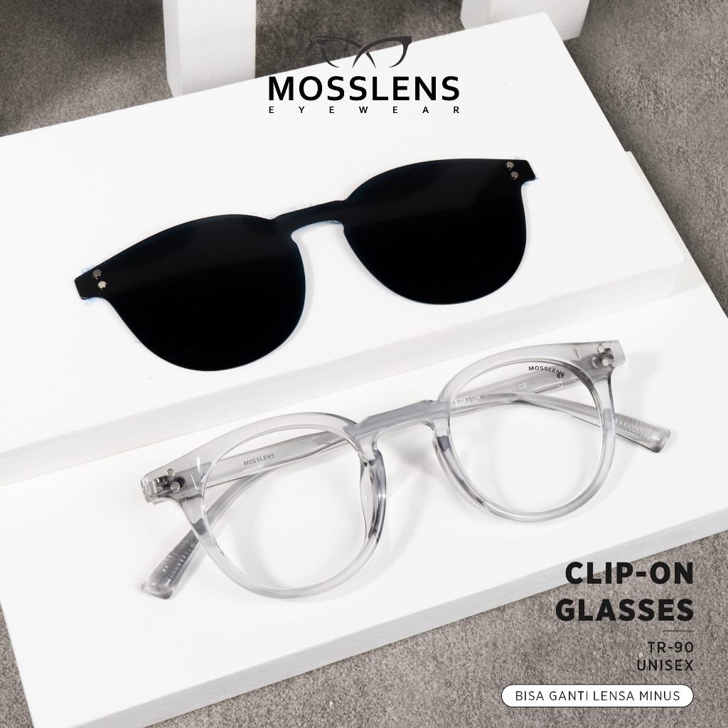 Mosslens Kacamata 2in1 Clip On Polarized Lensa Bisa Minus Photocromic Anti Radiasi Blueray 82104
