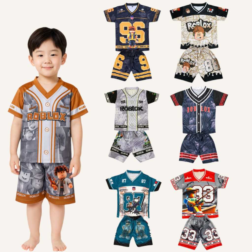 Setelan jersey karakter anak usia 1-10 tahun / Jersey one piece / Jersey roblox / Jersey feelincute
