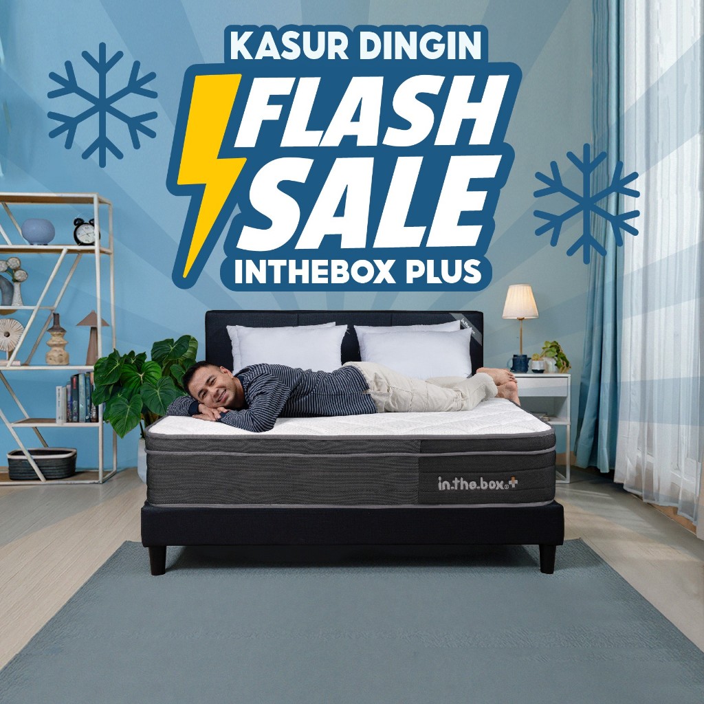 Kasur Spring and Foam Lokal Berkualitas IN THE BOX Plus (Plush Top) - Free Bantal Garansi 10 Tahun