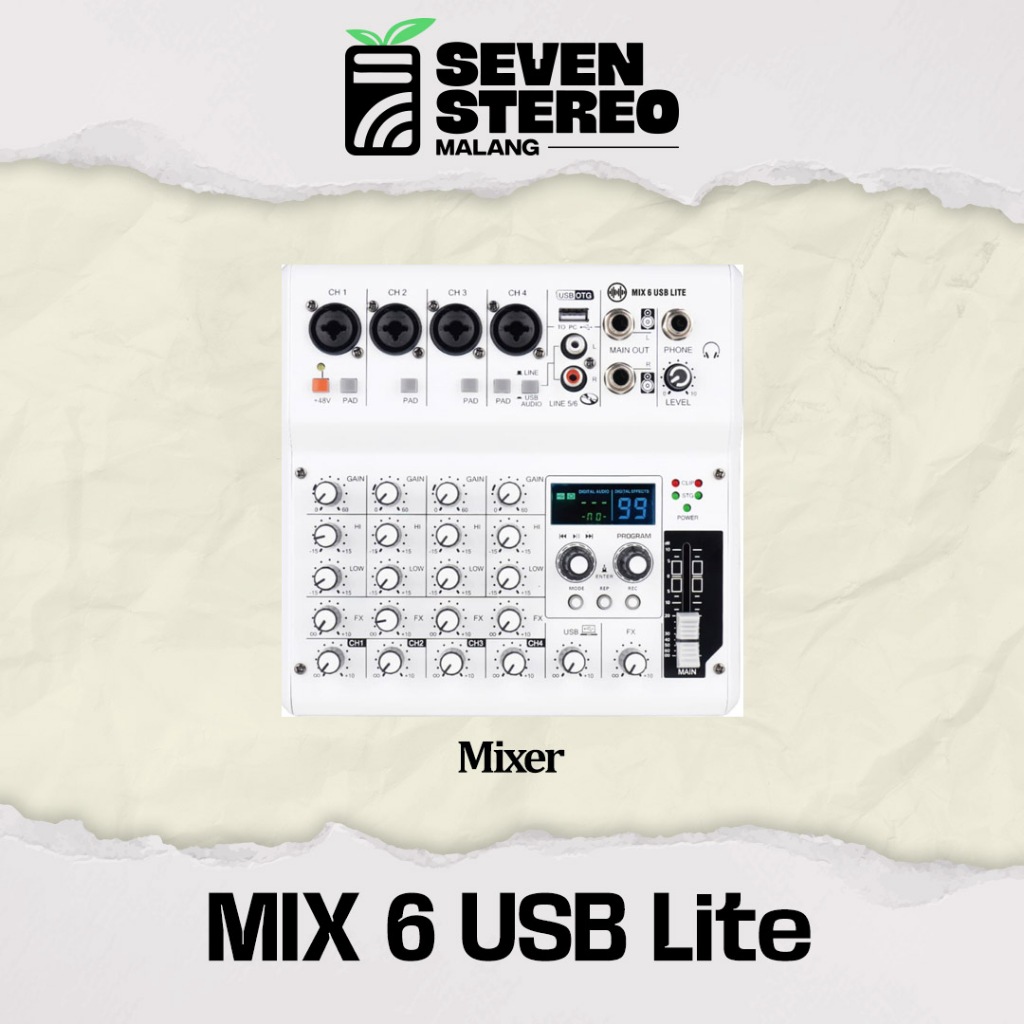 Wave Audio MIX6USB lite Mix 6 USB Lite Mixer Audio
