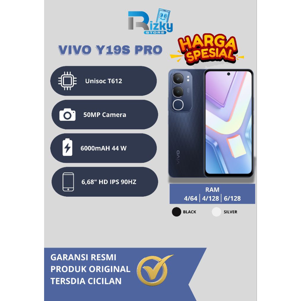 Vivo Y19s Pro 4/64 4/128 6/128 Kamera 50 Mp jernih