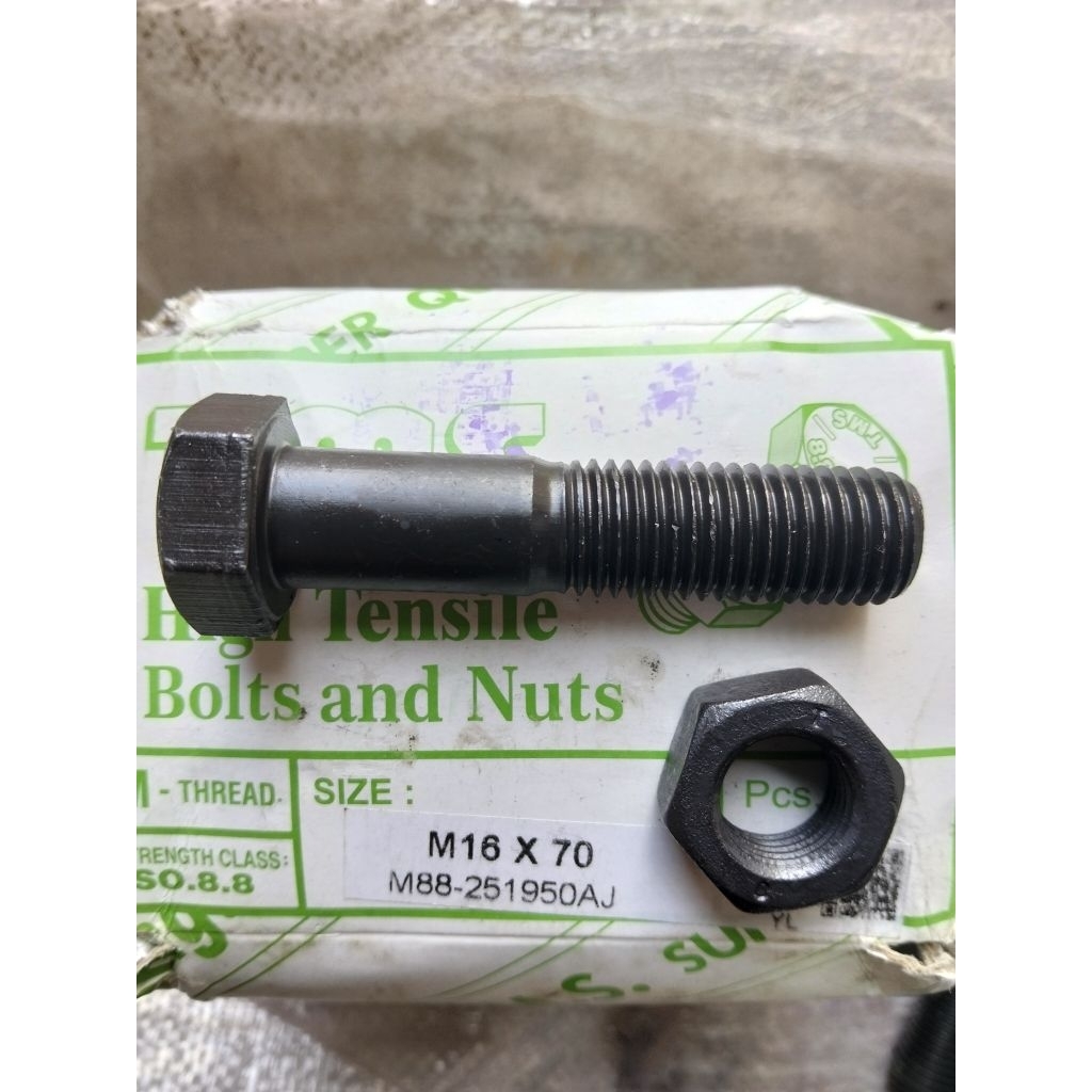 Baut mur/mur baut baja 8.8 M16x70 2.0