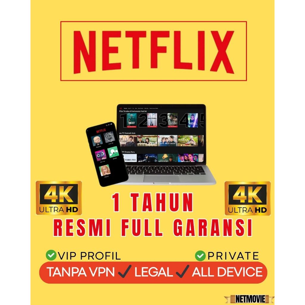 NETFLIX PREMIUM 1 TAHUN 100% BERGARANSI