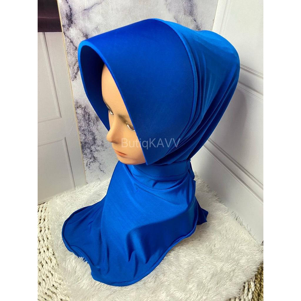 Jilbab PSH Jalasenastri (Warna Biru Benhur, Model Pet Polos)