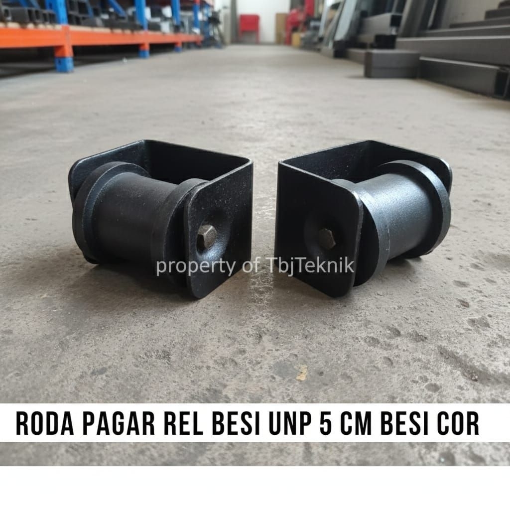 roda pagar rel besi jalur besi UNP 5 cm