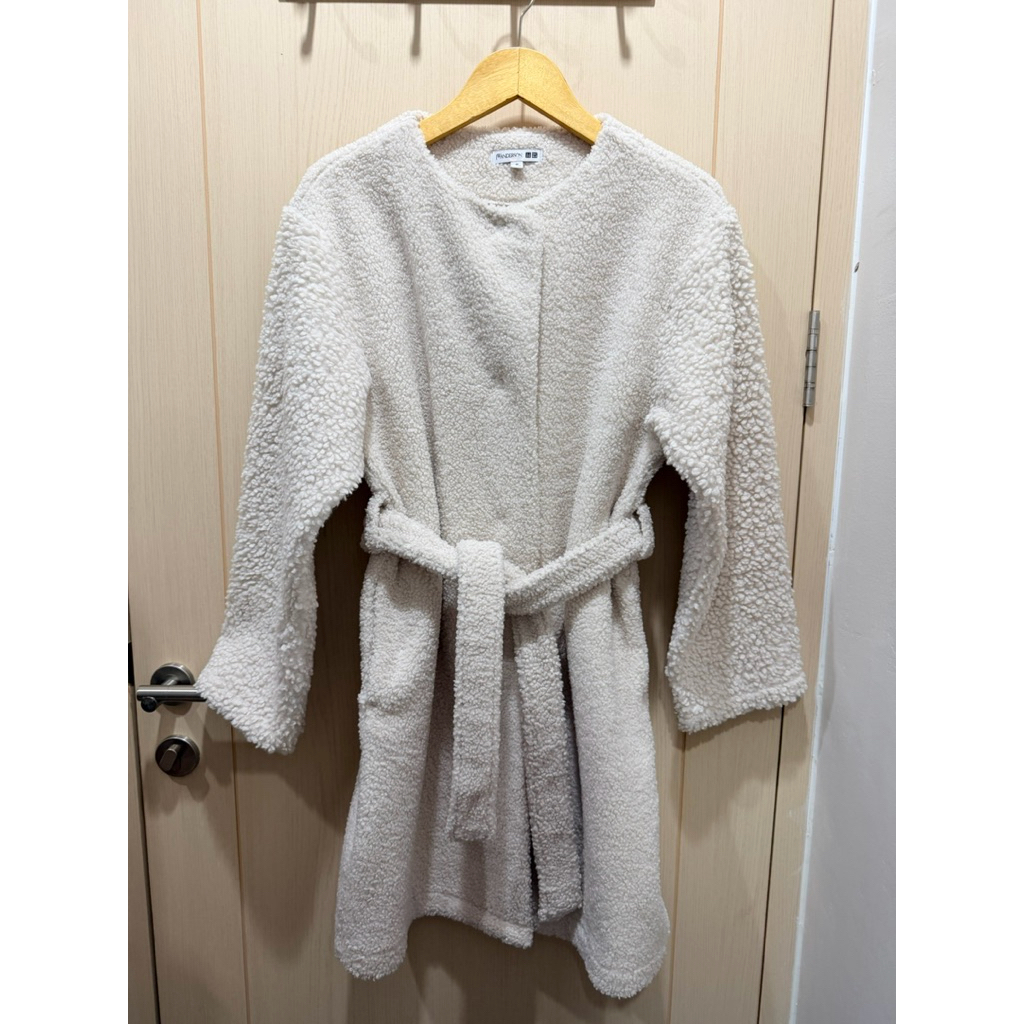 UNIQLO x JW Anderson Winter Coat Sherpa Ivory Belt