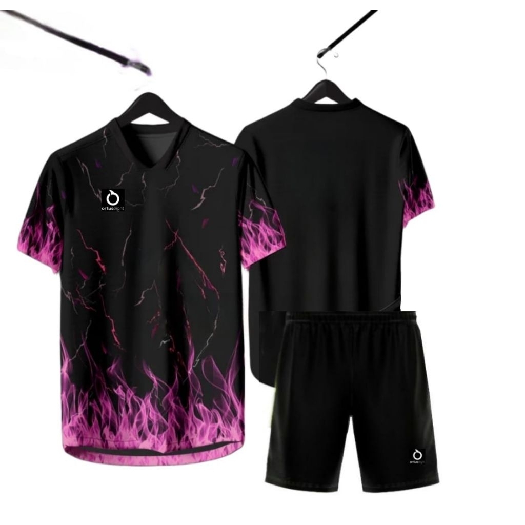 Jersey setelan bola futsal olahraga terbaru remaja dan dewasa warna pink api dewasa outdoor