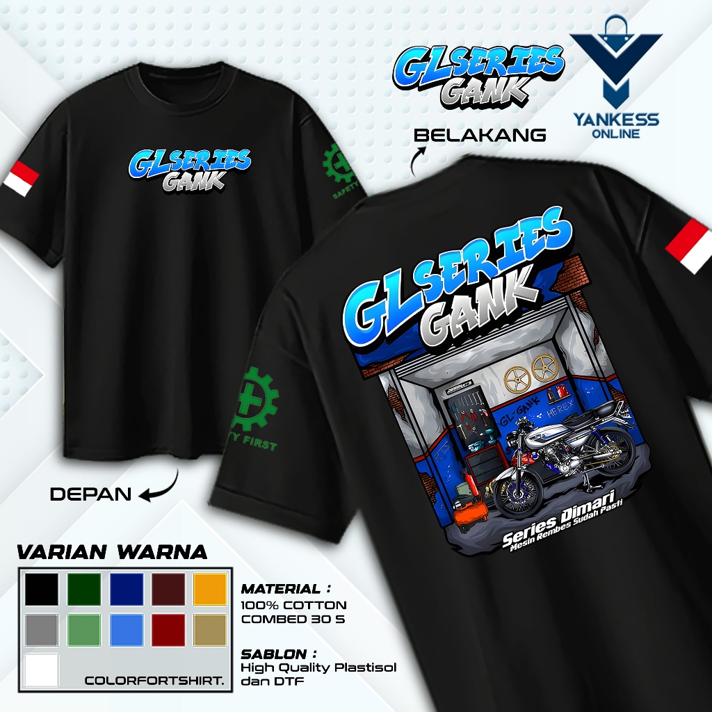 KAOS YANKES - KAOS GL SERIES GANK - TREND FASHION PRIA & WANITA KEKINIAN - TERBARU DAN TERLARIS