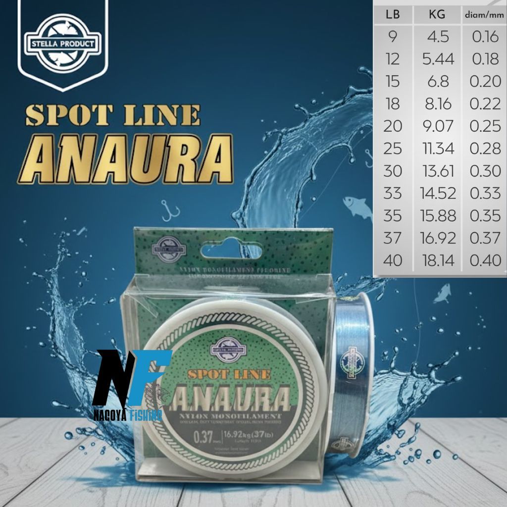 Senar Pancing Stella Anaura 150m Nylon Monofilament Super Strong Senar Pancing Bandeng Anti Keriting